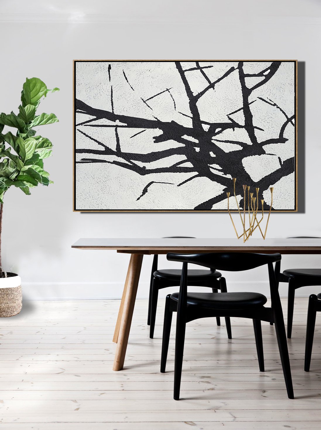 Horizontal Minimalist Tree Art #MN6C - Click Image to Close